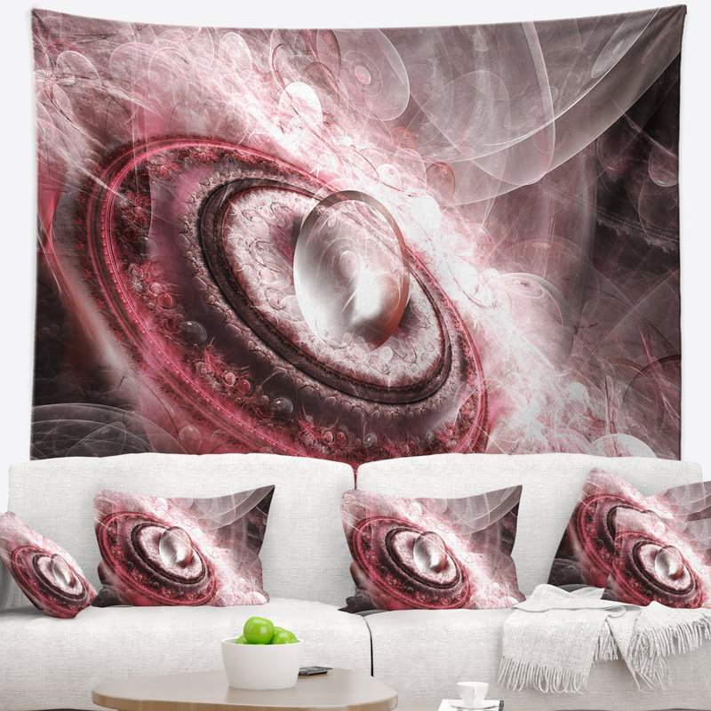 Tapisserie soucoupe en cristal rotatif floral, H 32 po x l 39 po