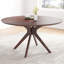 Table de salle à manger 47,2 "en bois massif pour 4 à 6 personnes avec base piédestal entrecroisée-129700555