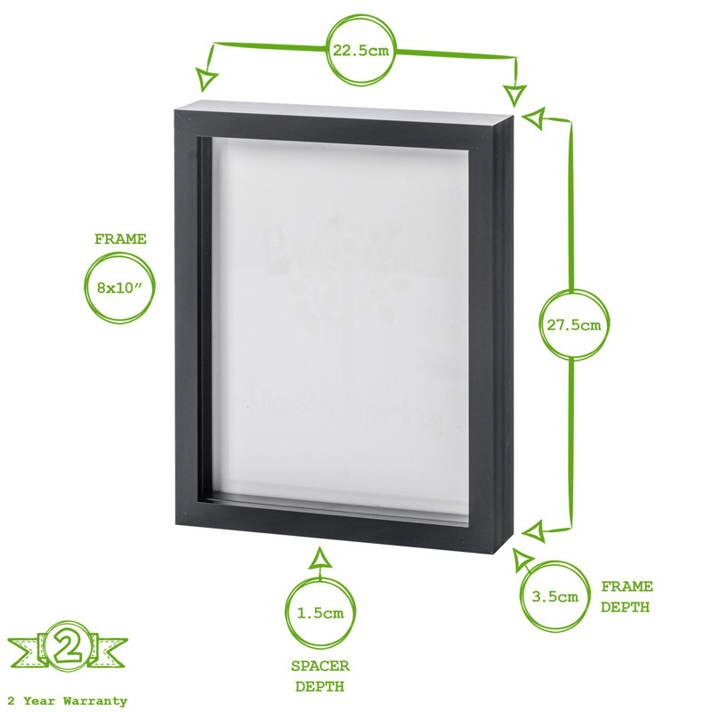 Nicola Spring - 3D Box Photo Frames - 8" x 10" - White