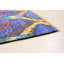 Tapis unique en laine noué à la main mogul des années 2010 de 4 pi 6 po x 7 pi 3 po mauve et jaune Kanth