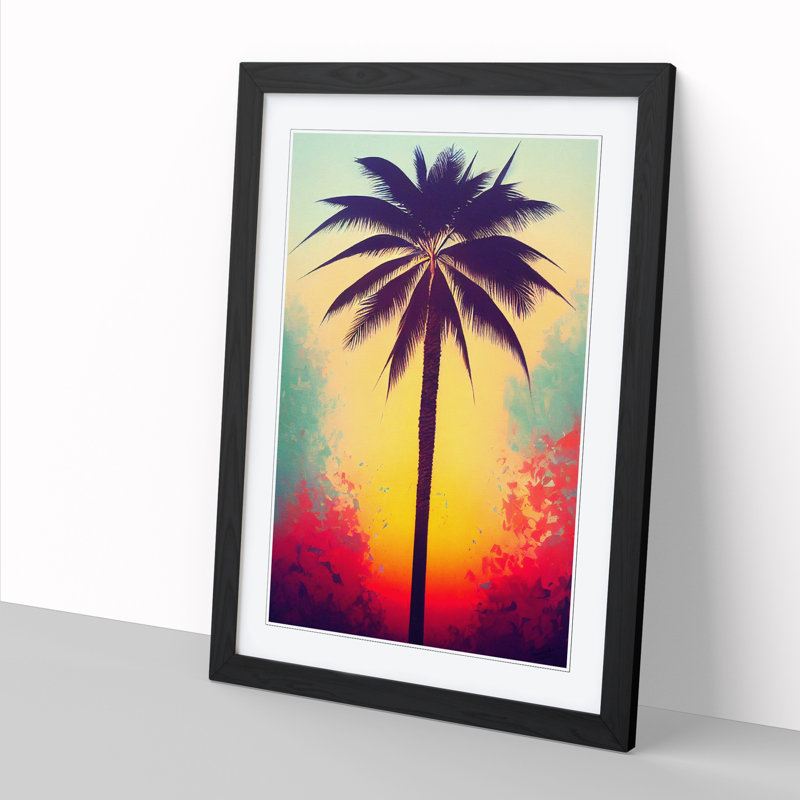 Palm Tree Vol.1 - Single Picture Frame Painting, 64cm H x 46cm W x 2cm D, Oak