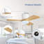 Ventilateur de plafond encastré 48 po 3 pales en bois massif sculpté 6 vitesses CC réversible silencieuse pour l'intérieur avec ensemble d'éclairage à intensité variable et télécommande, grain de bois et blanc-613762616-613762617-710460086