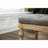 Solid Wood Bench In Grey For Dining - Habit , Comfortable Seat, Leg Frame, 48"X16"X19.5 Room Construction, Fabric Ornate Detail,