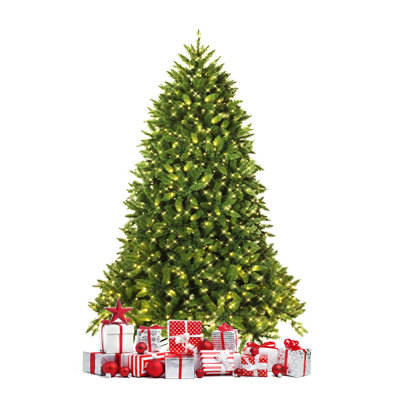 Sapin de Noël artificiel articulé vert 7,5 pi avec 700 lumières claires et blanches Kaesin