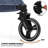 Folding 3 Wheel Pet Stroller, Foldable Dog Jogger Stroller with Adjustable Handlebar and Mesh Window-93284060