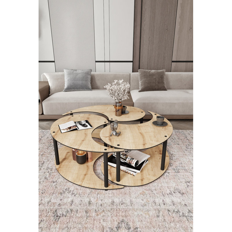Ensemble de tables basses, H 27,51 po x L 27,51 po x l 14,93 po, Chêne
