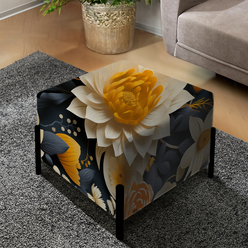 Motif floral élégant bohémien d'automne - repose-pieds carré floral