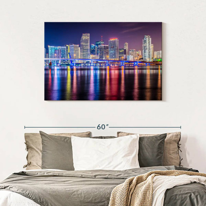 Couleurs Sirci Miami la nuit, H 30 po x l 45 po