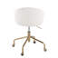 Chaise de travail en métal doré et velours crème-222470833
