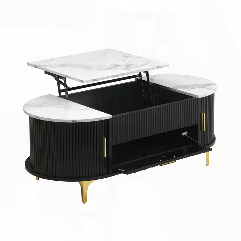 Table basse à plateau relevable avec rangement