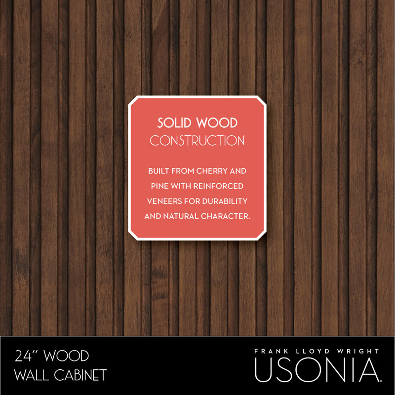 Through Lines Wall Mounted Bathroom Wall Cabinet, Brown
