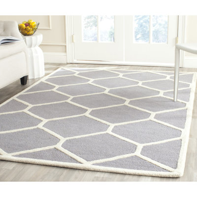 Della Geometric Wool Hand Woven Area Rug