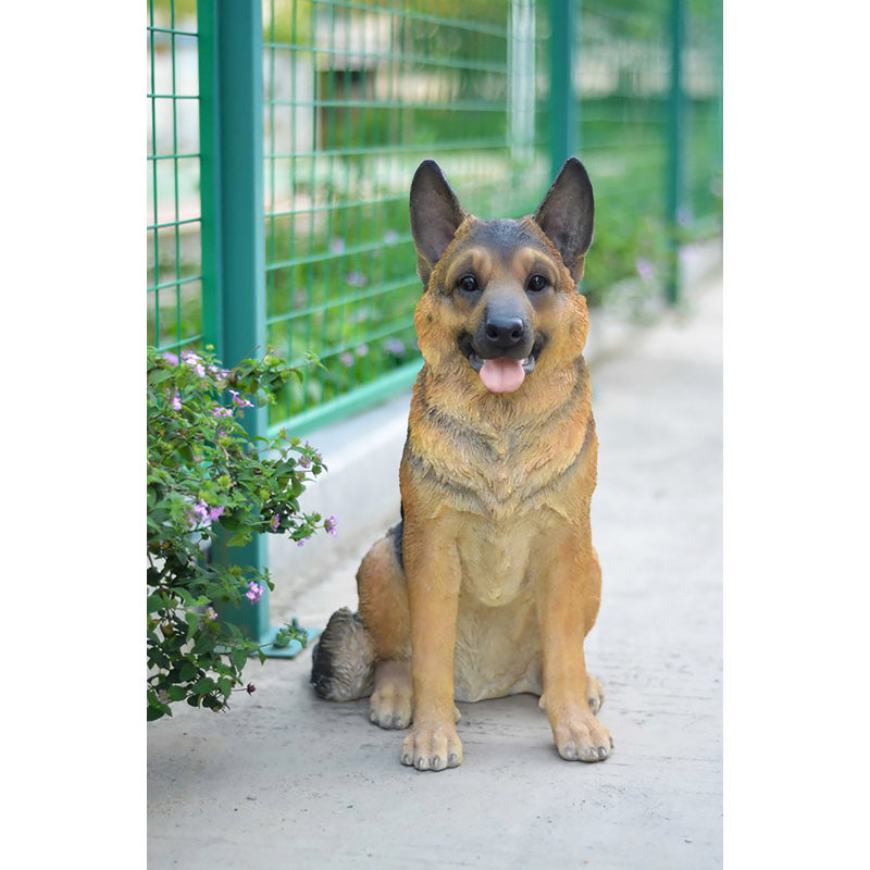 Sitting German Shepherd Statue, 22" H x 12" W x 19" D