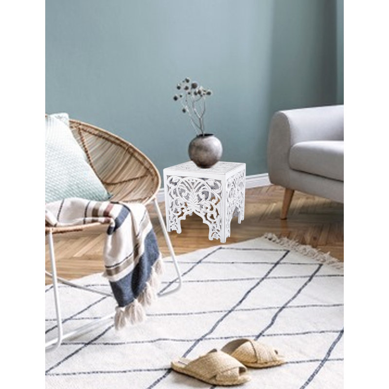 Popp End Table, White