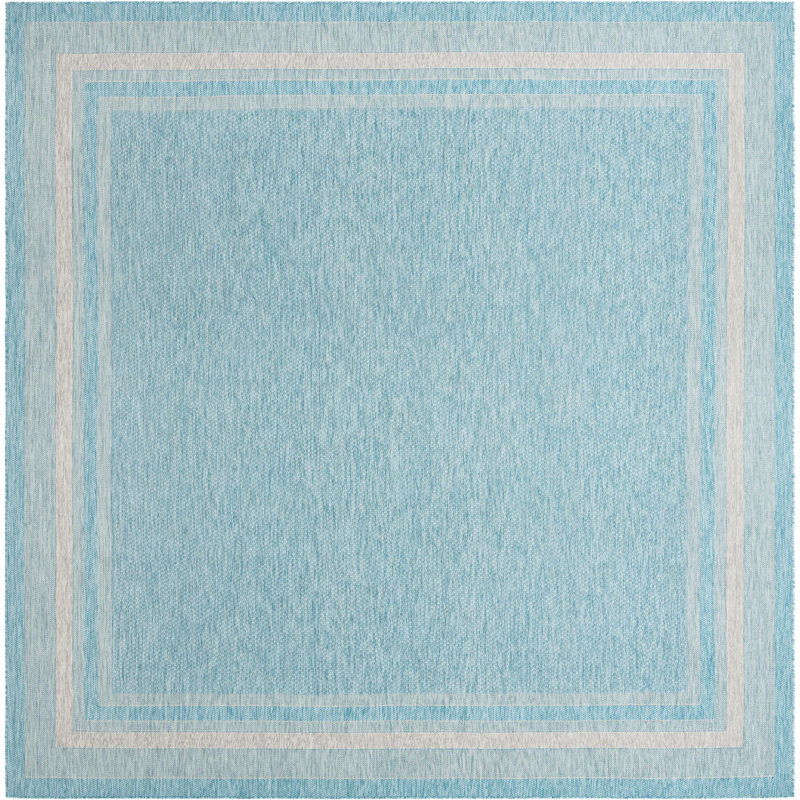 Tapis extérieur d'extérieur couleur turquoise, Carré 13 pi