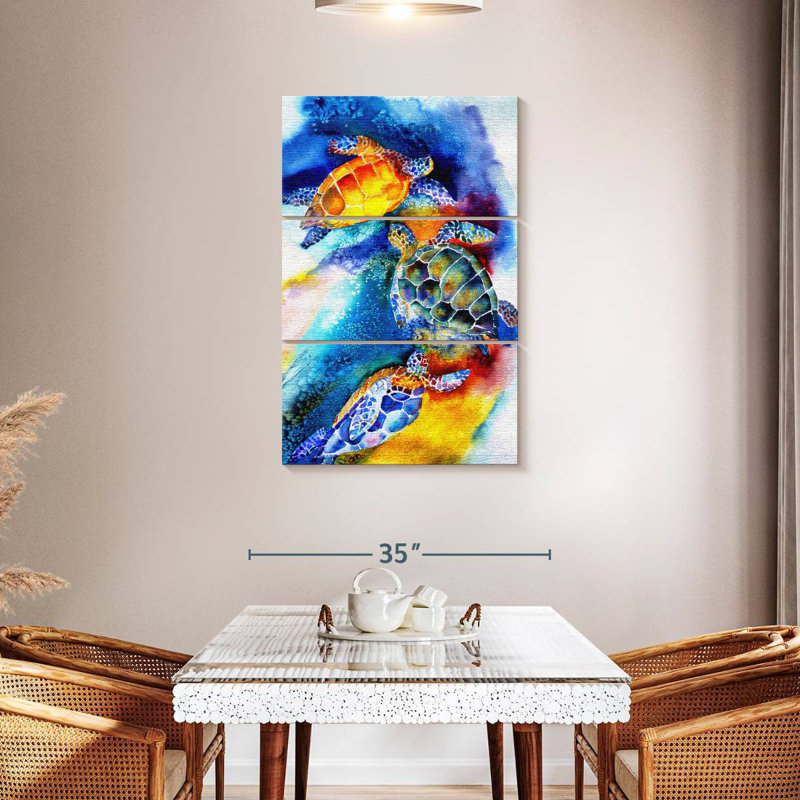 Brampt Paradise Turtles, 45" H x 28" W