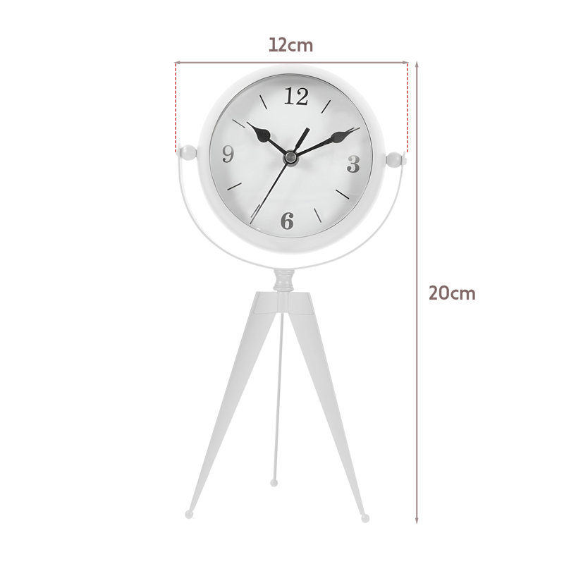 Analogue Battery Tabletop Clock White