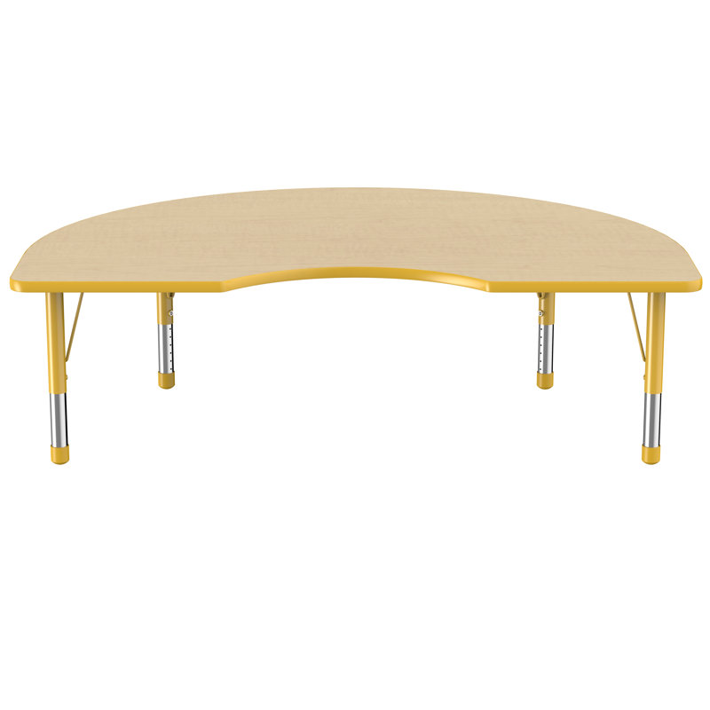 Table d'activité 48 "x 72" avec moulures en T et pieds réglables, Érable / jaune, Chunky