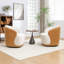 Fauteuil demi-tonneau pivotant en velours Stith-979009563