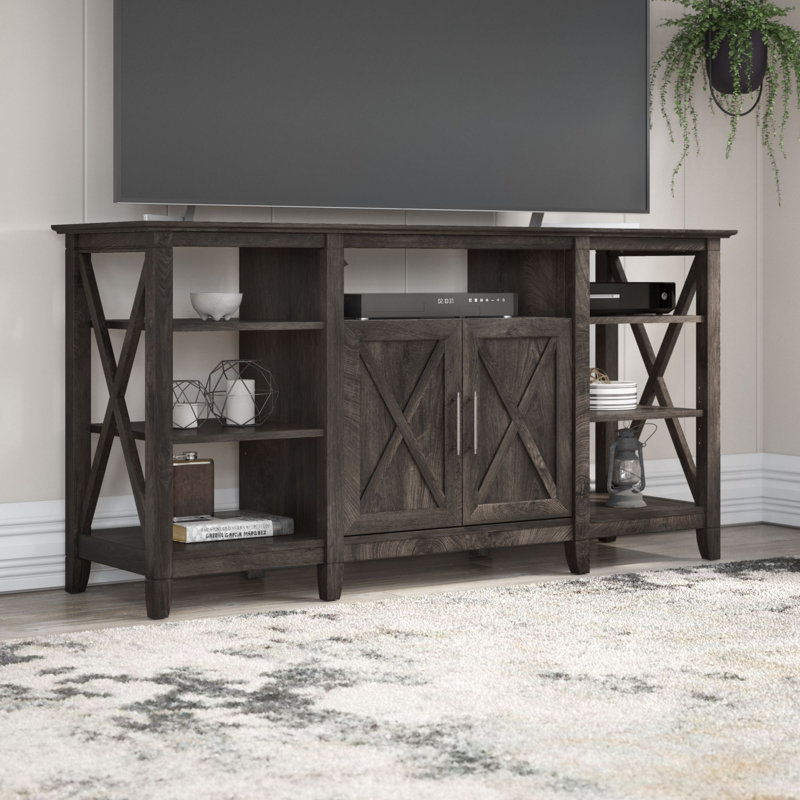 Huckins TV Stand for TVs up to 65", Dark Gray Hickory