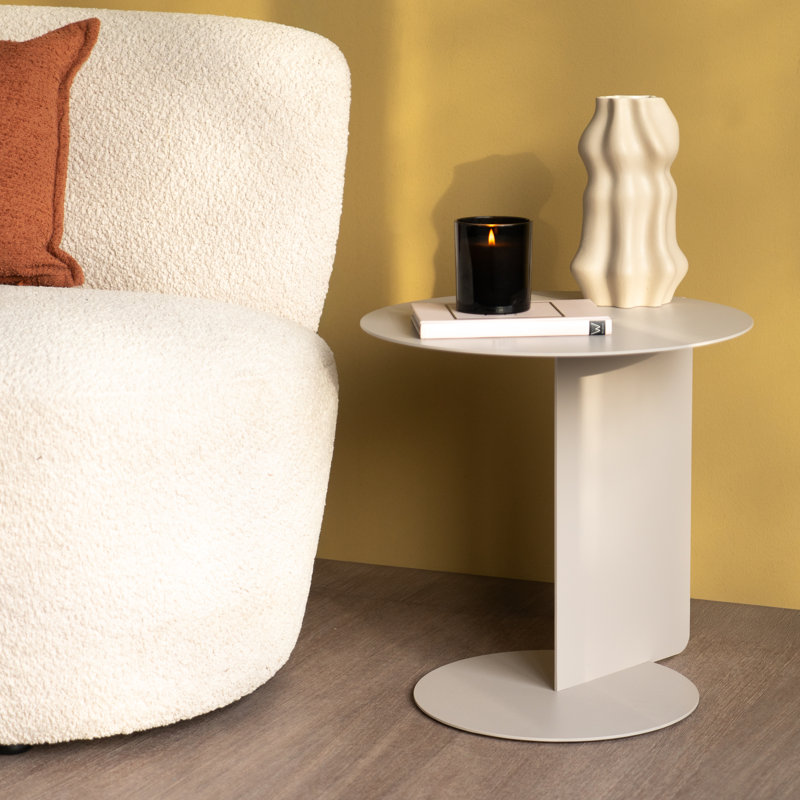 SALSA Pedestal End Table, Silky Taupe