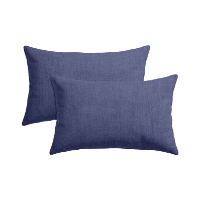 Throw Pillows Set of 2, 12 x 20 Inch Rectangle Outdoor & Indoor Cushions with Insert, Water & UV Resistant Pillow Rite Fabric