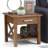 Kitchener Solid Wood Contemporary Narrow Rectangular End Table with Drawer, Open Shelf and X-Design-658043464-554233598