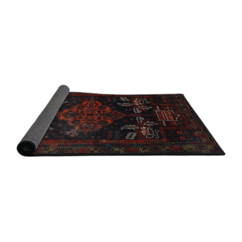 Tapis oriental rouge / noir, Rond 6 pi