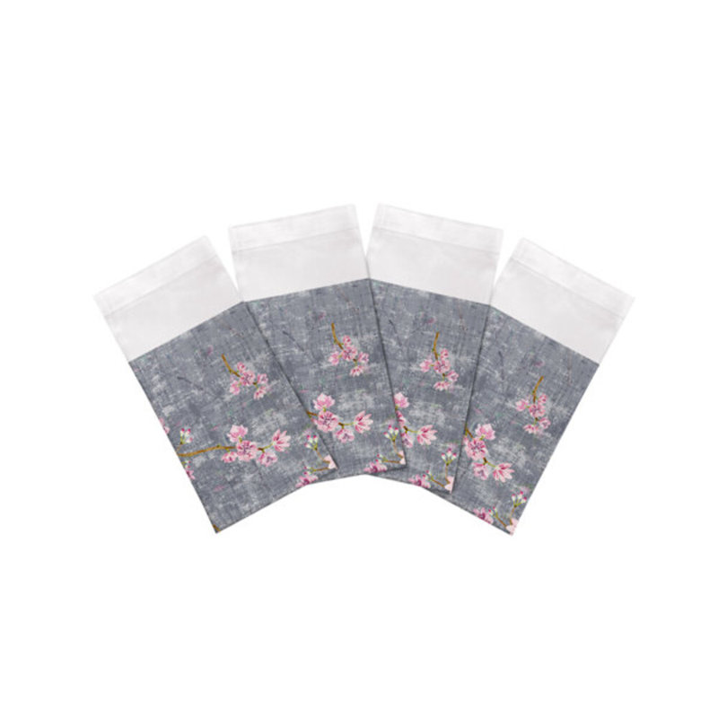 Blossom Fantasia Cotton Blend Square Napkins, Charcoal