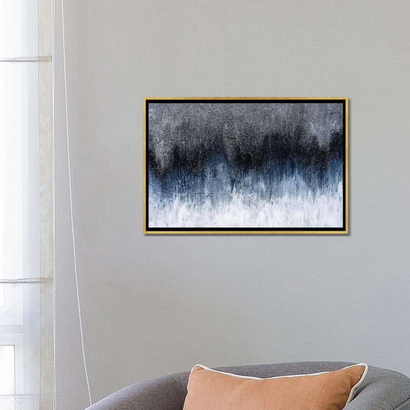 Silver Spark par Nikki Chauhan - impression d'art graphique, Toile encadrée d'or, Pas de tapis, H 18 po x l 26 po x P 1,5 po
