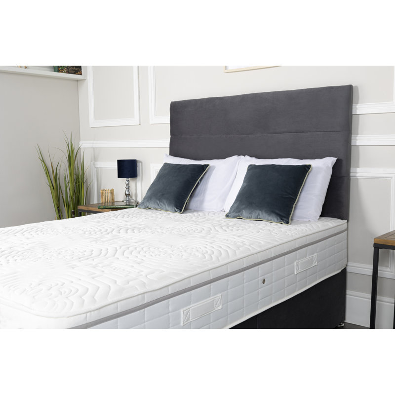 Upholstered Divan Bed, Single (3'), Sky Plush Velvet, 2 Drawers