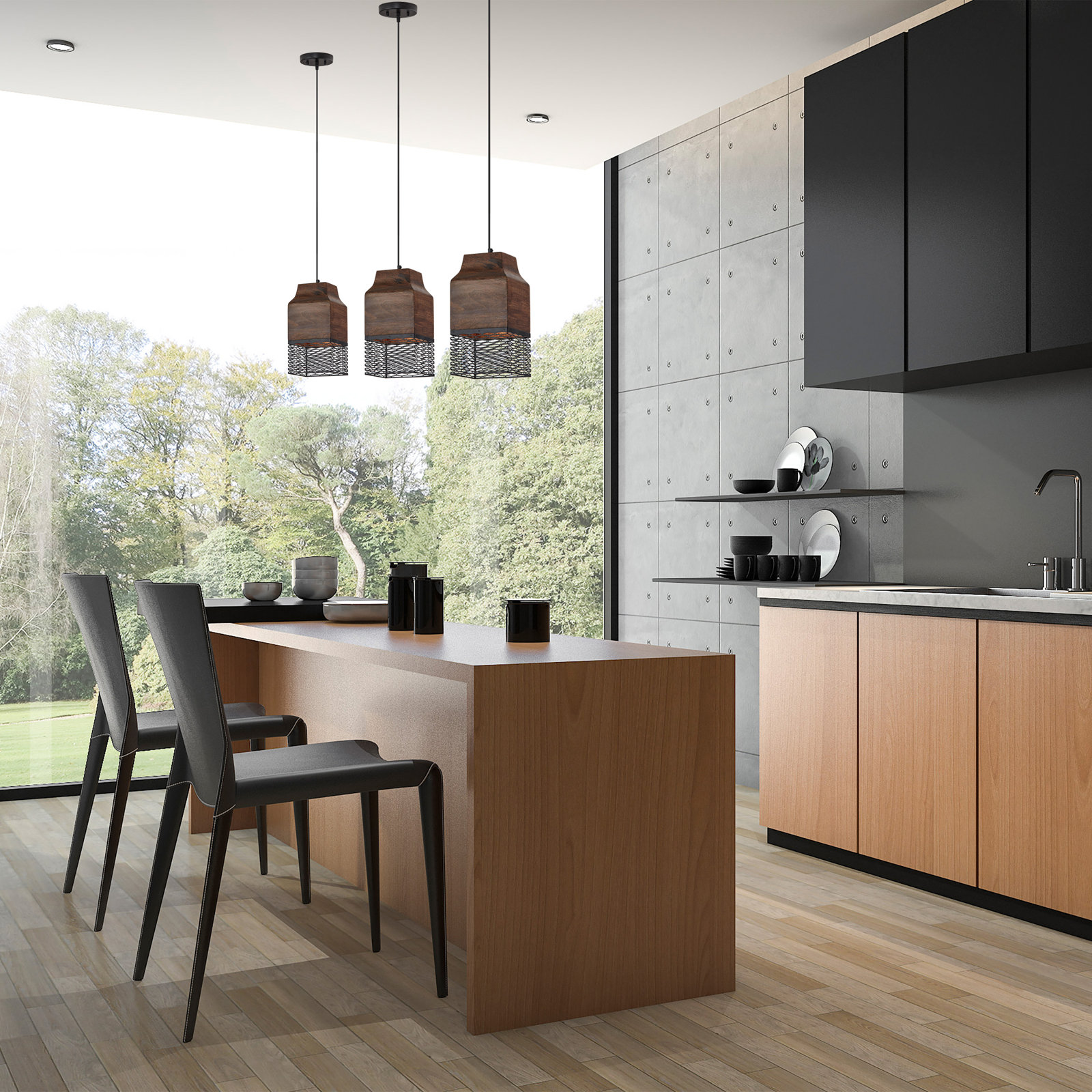 Drago 1 - Light Geometric Rectangle Pendant