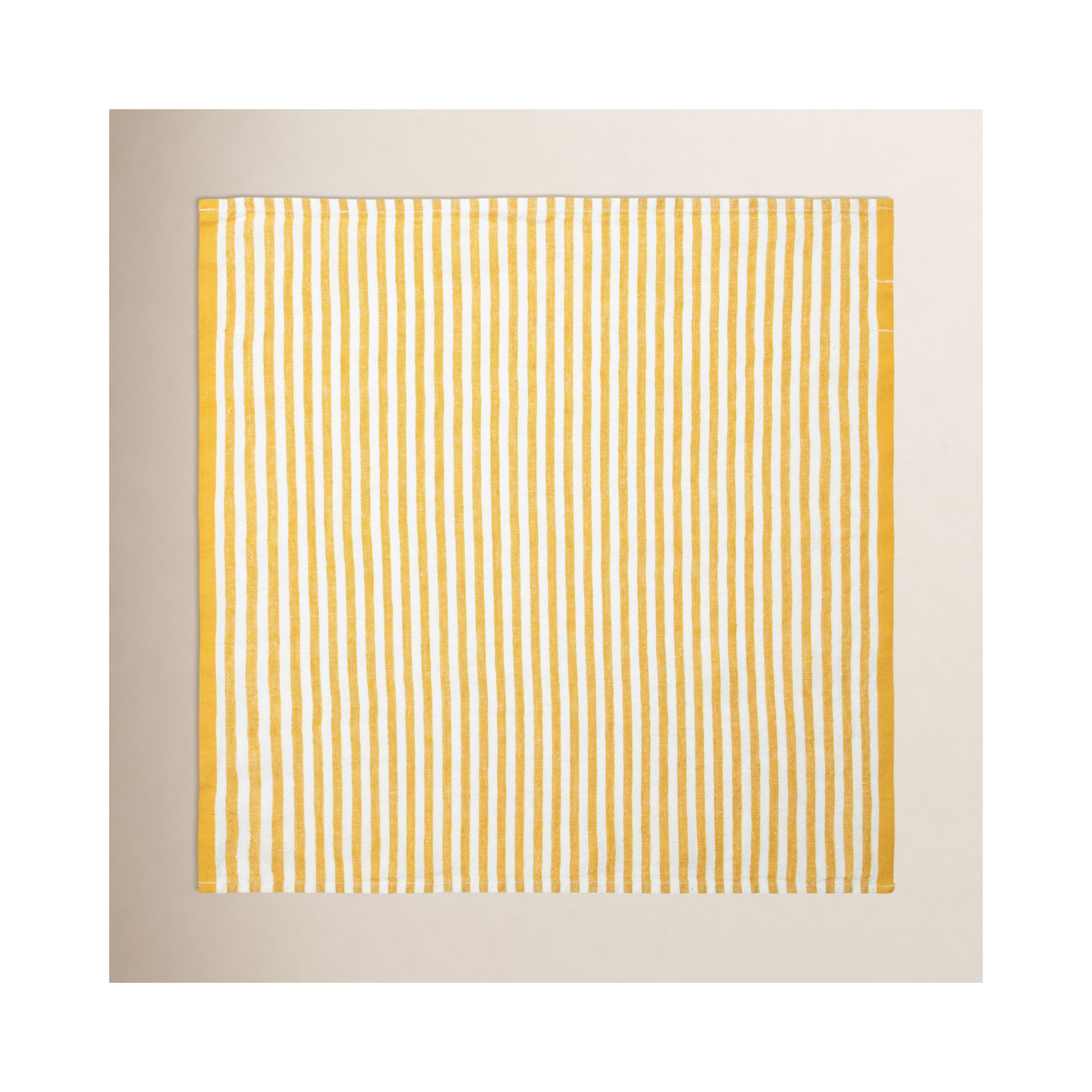 Adamsburg Linen Striped Square Napkin, Mustard