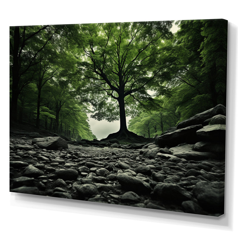 Blendi " Green Forest Mystical Shadows ", H 34 po x l 44 po x P 1,5 po, Toile tendue