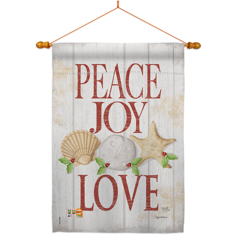 L 40 po x l 28 po x p 28 po Peace Joy Love Ensemble de drapeaux