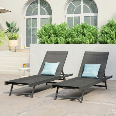 Ensemble de 2 chaises longues réglables d'extérieur pour une détente ultime, 2 pièces