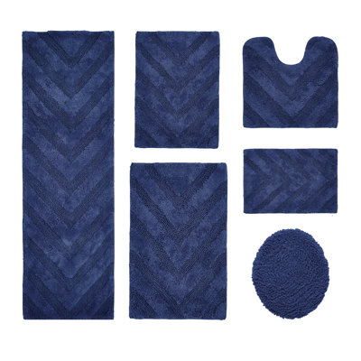 Ensemble de tapis pour salle de bain 6 pièces Annaclara Premium 100% coton 1990 GSM