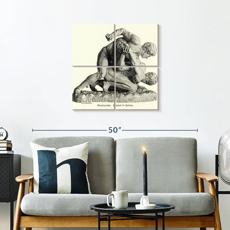 Sireci Roman Wrestlers, 26" H x 26" W