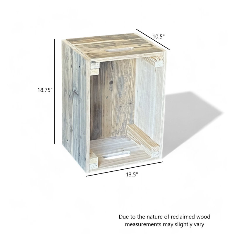 Caisse en bois massif, 10,75 x 13,25 x 18,75, Inachevé