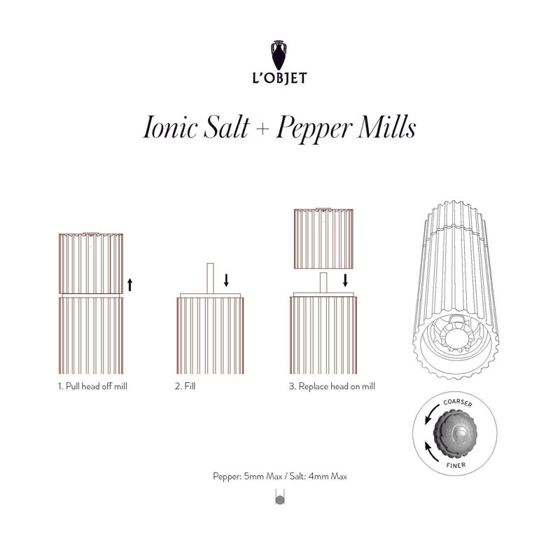 Ionic Salt + Pepper Mills, Gold/Natural Oak
