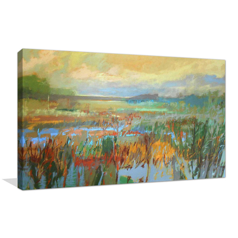 Marsh In May par - Peinture, Toile tendue, H 36 po x l 60 po x P 1,5 po