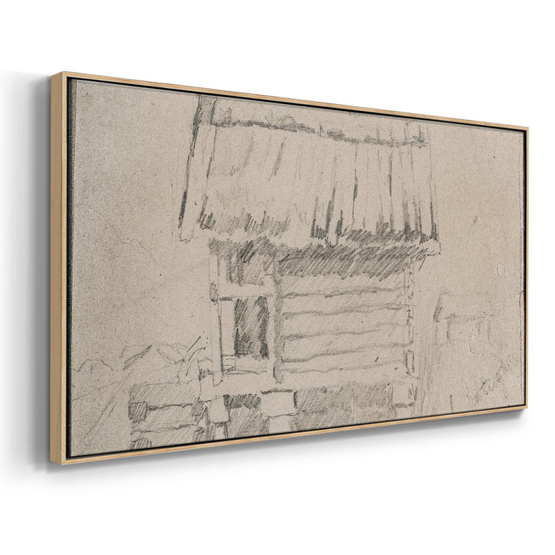 Série abstraite - CMLV III - Toile tendue avec châssis encadré - Prêt à être accroché, Naturel, H 17 po x l 33 po