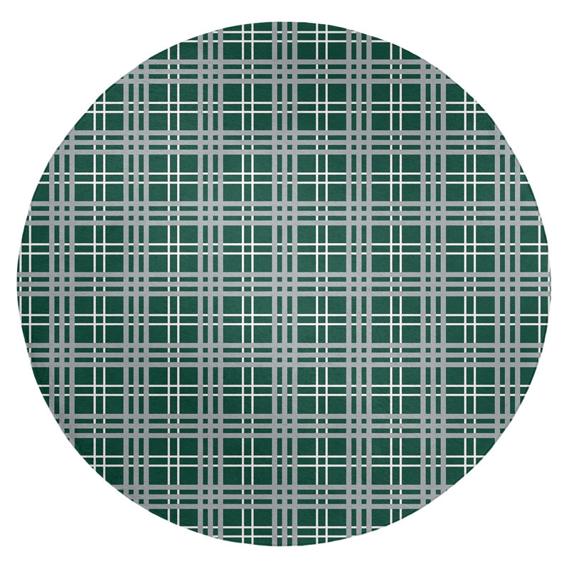 Plaid Indoor Rug, Round 5'