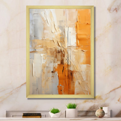 Glam Orange Beige Collage IV - Fashion Framed Canvas Print