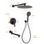 Système de douche mural avec robinet de douche à poignée simple et ensemble de garniture de douche en laiton 12 po avec valve brute-116833776