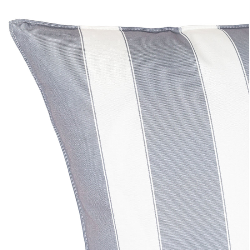 Ensemble de housses de coussin décoratives à double rayure pour l'extérieur, Gris