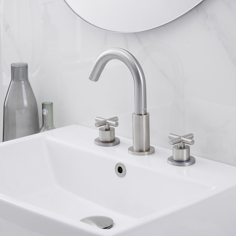 Widespread 2-handle Bathroom Faucet with Drain Assembly