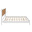 Structure de lit plateforme avec tête de lit en rotin, lit en osier avec support en lattes de bois, style bord de mer bohème, aucun sommier requis-2125965650-2125965660