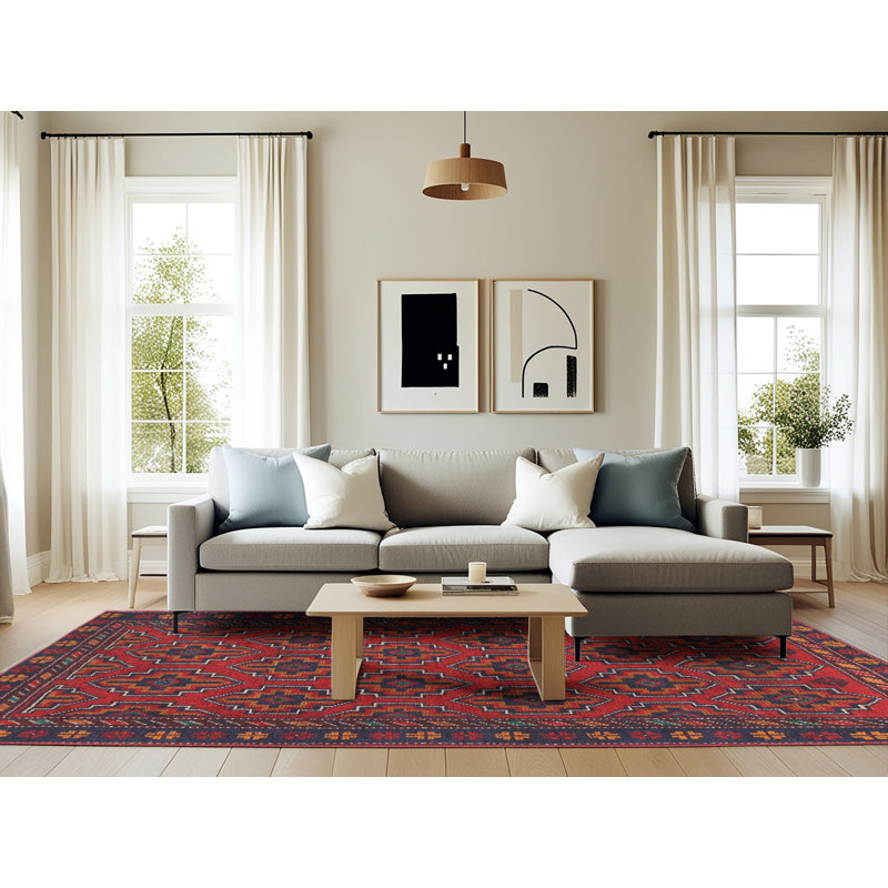 Tapis rouge à motif sud-ouest, Rectangle 6 pi x 9 pi