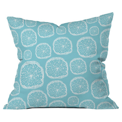 Wheel of Wonder Turquoise Outdoor Throw Pillow
